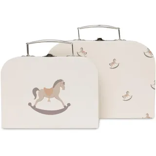 jollein Spielkoffer Set - Nostalgic Ride - 2er Pack - 1 Größeren Koffer, 1 Kleineren Koffer - Schaukelpferden