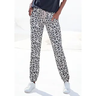 LASCANA Schlafhose Uni oder mit tollem Animal-Print, ecru, nougat, schwarz
