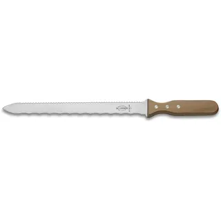 Friedr. Dick Dämmstoffmesser doppelschneidig 28 cm Silber, ergonomischer Griff, poliert, rostfrei, Wellenschliff + Sägeschliff