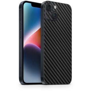 TF Skins Skin passend für das iPhone 14 Skin/Schutzfolie für die Rückseite in edler Optik inkl. Kameraschutz Schutz vor Kratzern (Carbon Black)