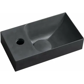 PICCOLINO Beton-Waschbecken 30,8x10x17cm, Armaturloch links, Anthrazit - Schwarz