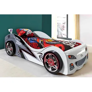 Vipack Autobett Brap Brap weiß/grau