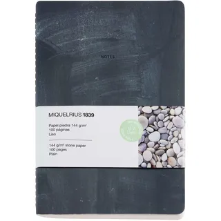 Miquelrius Notizbuch Stone Paper ca. DIN A5 blanko, schwarz Hardcover 50 Seiten, 1 St.