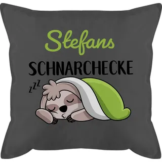 Kissen 50x50 - Schnarchecke Faultier I Geschenk Faultier - 50 x 50 cm - Grau - schnarchkissen lustig Geschenke für schnarcher Schnarchen Motiv bezug Name Pillow snoring Corner schnarch namensdruck