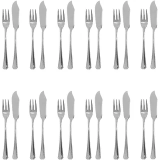 PINTINOX Pintinox Fischbesteck Brasilia, Sevizio 12 Paar Fischbesteck aus Edelstahl 18/10, hergestellt in Italien