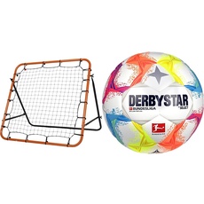Stiga Rebounder Kicker 150 Fußball, Orange/Schwarz, 150 x 150 cm & Derbystar Brillant Ball Multicolor 5