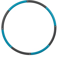 Bild von Hula Hoop Reifen, 90cm Ø, Fitnessreifen für Erwachsene, Abnehmen & Bauchtraining, zusammensteckbar, blau/grau
