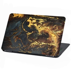 Laptop Folie Cover Abstrakt Klebefolie Notebook Aufkleber Schutzhülle selbstklebend Vinyl Skin Sticker (LP33 Goldpuder, 17 Zoll)