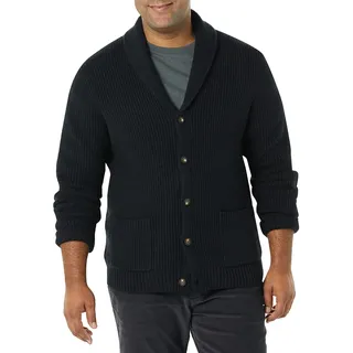 Amazon Essentials Herren Langärmliger Soft-Touch-Cardigan mit Schalkragen, Schwarz, XXL