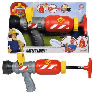 Simba 109252298038, Feuerwehrmann Sam Wasserpistole mit Luftdruckfunktion, Feuerwehrmann Sam Wasserpistole mit Luftdruckfunktion und Reichweite von 9 m, Tank450 ml, 31 cm, Ab 3 Jahren