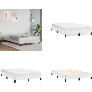 vidaXL Bettgestell Weiß 120x200 cm Kunstleder - Bettgestell - Bettgestelle - Bett - Schlafzimmermöbel - Weiß