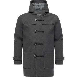 Dufflecoat RAGWEAR "Dufflecoat Duffie YOUMODO", Herren, Gr. S, grau (dunkelgrau), Obermaterial: 100% Polyester PES.  Obermaterial: Futter: 100% Polyester PES. 100% Polyester PES., Mäntel Dufflecoat