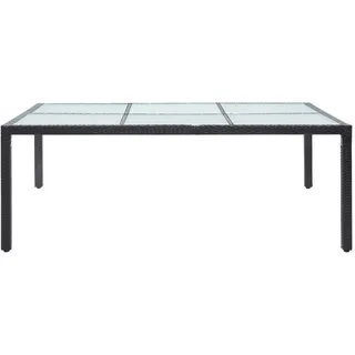 vidaXL Garten-Esstisch Schwarz 200x150x74 cm Poly Rattan - Schwarz