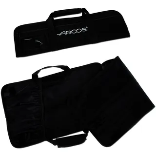 Arcos Messer Tasche Professionell - 4 Messer Kapazität, 100% Polyester, 460x275 mm - Sicherer Tragbarer Aufbewahrung - Schwarz