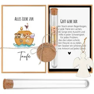 Geldcadeau-Set mit Holzhaken und Reagenzglas - Noahs-Arche-Thema