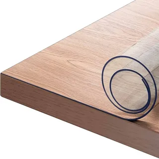 Woltu Tischdecke transparent 2 mm PVC Rechteckig 70 x 110 cm Transparent
