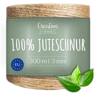 Creative Deco Juteschnur Jute Braun 300 m x 2-3 mm