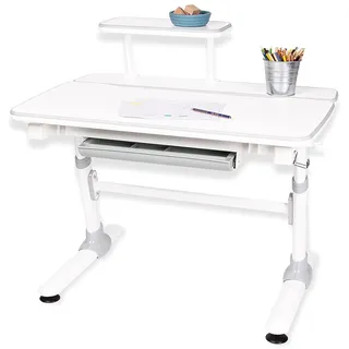 PINOLINO Kinderschreibtisch Liam, höhenverstellbar, neigbar, mit Schublade, weiß, empfohlen ab 4 Jahre