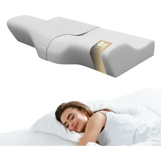 REM-Sen Thermoplastisches orthopädisches Kopfkissen Nackenkissen Ergonomisches Seitenschläferkissen Kissen aus Soft Memory Visco Plum-Pillow Formeinsatz 50x28 11cm