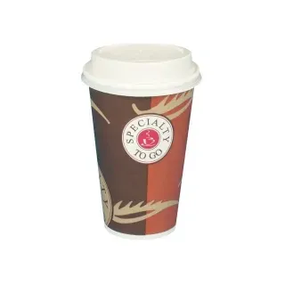 Papstar Trinkbecher 81065 0,3l Pappe mit Deckel, Einweg, für Heißgetränke,10Stück