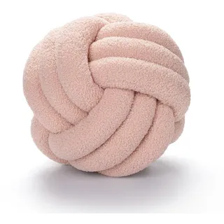 BSOMAM Knotenballkissen, geknoteter Ball, Wurfkissen, ultraweich, Begleitung, dekorativ, handgewebt, geknoteter Ball, Lammsamt, Sofakissen, Knotenkissen, Sofakissen für Schlafzimmer (Rosa)