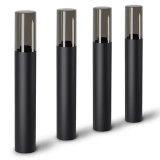 SSC-LUXon 4 Stück VARDA Standleuchte Außen schwarz E27 Fassung - Außenstehleuchte Höhe 50 cm Gehwegleuchte Design Pollerlampe