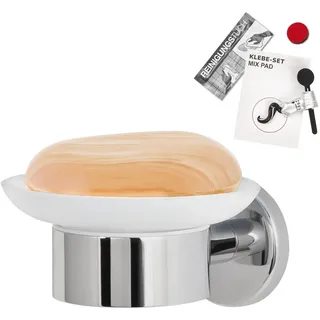 bremermann Seifenschale Lucente, Edelstahl, verchromt , Metall , 13x11x6.5 cm , Badaccessoires, Seifenschalen