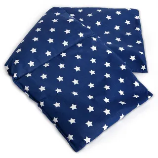 GIRAFFENLAND Traubenkernkissen 20x50cm groß 3-Kammer - Wärmekissen, Körnerkissen - Kissen - Sterne-blau, 50 x 20 cm, Traubenkerne