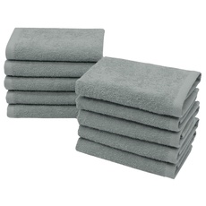 ZOLLNER 10er Set Seiftücher - weiche und saugstarke Waschlappen - waschbar bis 95°C - Baumwolle - 30x30 cm in hellgrau