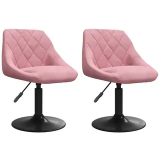 vidaXL Esszimmerstuhl drehbar Rosa Samt 2 Stk