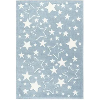 Kayoom Kinderteppich , Blau , Kunststoff , Stern , rechteckig , 80x150 cm , für Fußbodenheizung geeignet, in verschiedenen Größen erhältlich, strapazierfähig , Teppiche und Böden, Teppiche, Kinderteppiche