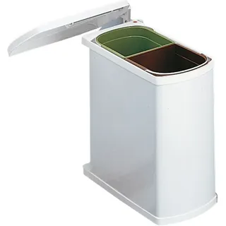 Hailo Mülleimer Küche, Einbau ab 45cm Schrank, 2-fach Mülltrennung - Weiß
