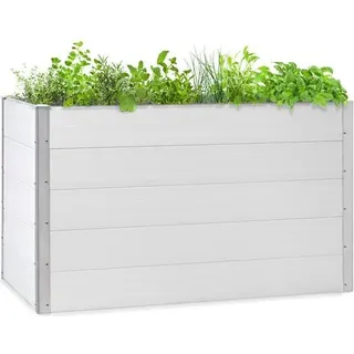 Blumfeldt Nova Grow Gartenbeet,150 x 91 x 100 cm (BxHxT),Material: WPC mit UV-, Rost- und Frostschutz,Holzoptik,rückenschonende Höhe,einfacher Zusammenbau,weiß - Weiß