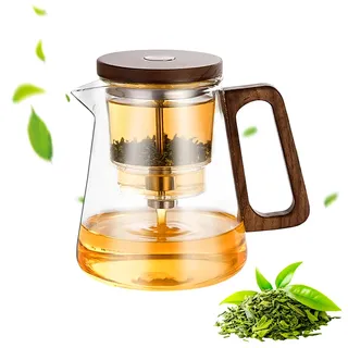 QUTHZZHY Magic Teekanne Glas mit Sieb, 800 ML Teezubereiter für Losen Tee, Magische Teekanne, Teapot Glas, Magnetische Glasteapot für Blütentee und Losen Tee, Teeliebhaber Geschenke