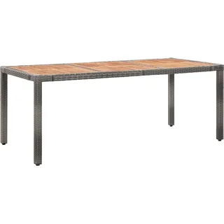 vidaXL 9-tlg. Garten-Essgruppe mit Auflagen Poly Rattan Grau - Grau