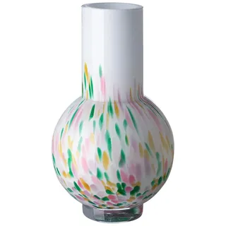 Dekovase FINK "HENNY", bunt, weiß, B:14cm H:24cm T:14cm Ø:14cm, Vasen, Dekovase