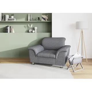 DOMO collection Sessel Franzi Polyester 120 x 81 x 97 cm Grau mit Kopfteilverstellung