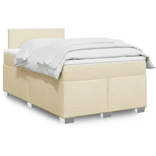 Langlebige Boxspringbett mit Matratze Creme 120x200 cm Stoff Gästebett mit Lattenrost Möbel1400120 - Creme