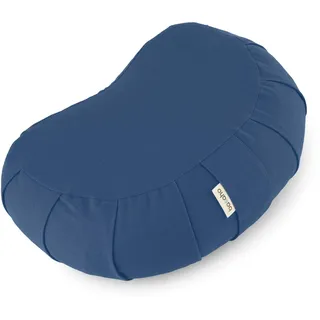 basaho CRESCENT Zafu Meditationskissen Yogakissen | Bio-Baumwolle | Buchweizenschalen | Abnehmbarer und waschbarer Bezug (Taubenblau)