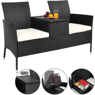 CASARIA Gartenbank 143 x 64 x 88 cm Schwarz