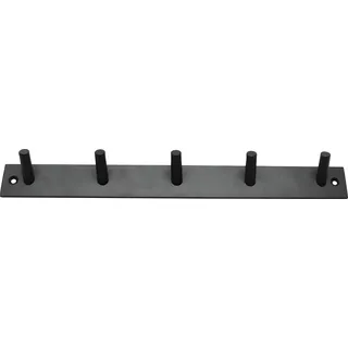 Stabiler schwarzer Kleiderständer (Metall, 5 Haken, 32 cm breit)