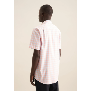 Businesshemd SEIDENSTICKER "Regular", Herren, Gr. XL (44), normale Ärmellängen, orange, 100% Baumwolle, kariert, regular fit, gerader Abschluss, Hemden Businesshemd, Regular 1/2 Button-Down-Kragen Karo