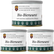 Bäuerliche Erzeugergemeinschaft Schwäbisch Hall Bio Bierwurst, 200 g (Packung mit 3)