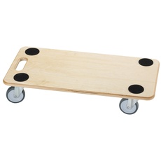 Dörner + Helmer Transportroller Stabil-Soft, 590mm x 290mm x 120mm, 200kg Tragkraft, Gummiräder, für Kisten und Möbel, Natur