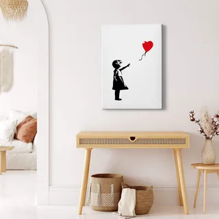 A.S. Création Künstler Leinwandbild - Kunstdruck schwarz rot - 50x70 Hochformat - hochwertige Wanddekoration - Bild auf Keilrahmen