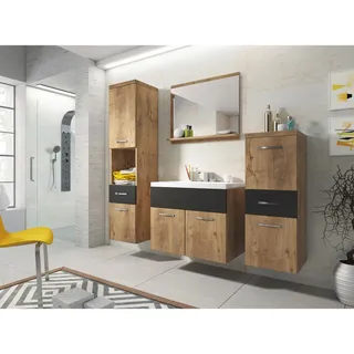 P & B Badmöbel-Set Alba 5-tlg. Eiche/Graphit