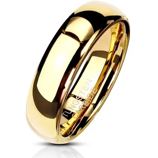 Paula & Fritz® Ring Damen Wolframcarbid Gr. 62 (19,7) Gold 4-mm Breit Kuppelring Herren-Ring Partnerring Ehering Damen-Ring Verlobungsring Tungsten