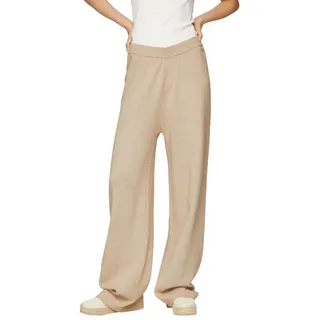 QS Wide Leg Stoffhose mit elastischem Bund, Dunkelbraun, XL