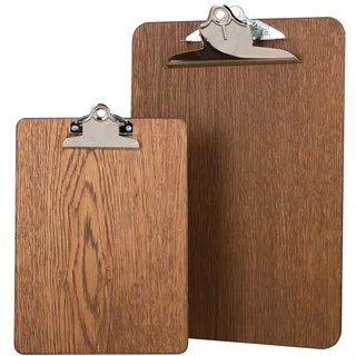 Chalkboards UK Premium Klemmbrett, Holz, dunkle Eiche, 34 x 24 x 0.4 cm