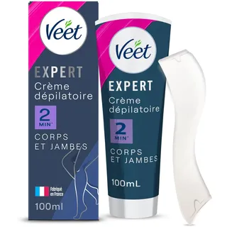 Veet Expert - Enthaarungscreme für hartnäckige Haare - Körper und Beine - Wirkt in 2 Minuten - 100 ml